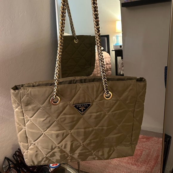 Prada Quilted Gold Tote Bag - Picture 1 of 5